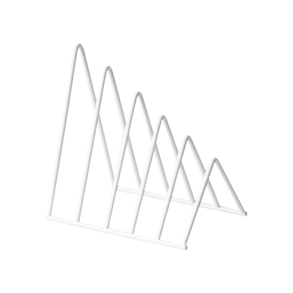 J9V4G6S3B5 Desktop File Rack File Folder Sorter Non Skid Desk Triangle Bookshelf Bookend Organizer for Recipe Office(White)