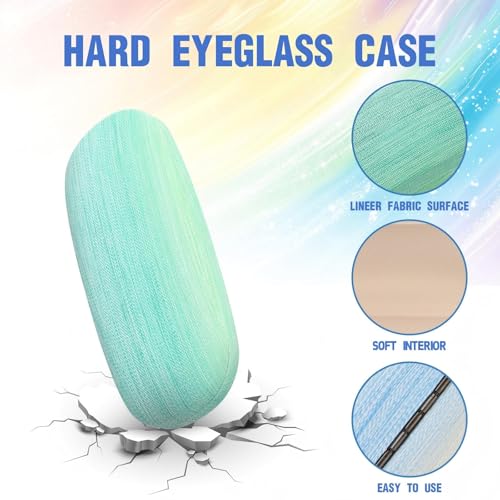 Image of 3 Pack Glass Cases Hard Shell, Portable Hard Eyeglasses Case Linen Fabrics Eyeglass Organizations for Women Girls