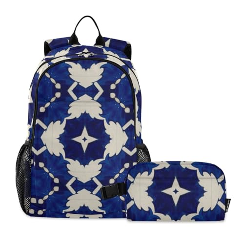 Sac à dos d'école ergonomique bleu foncé avec sac repas isotherme pour garçon de 9 ans