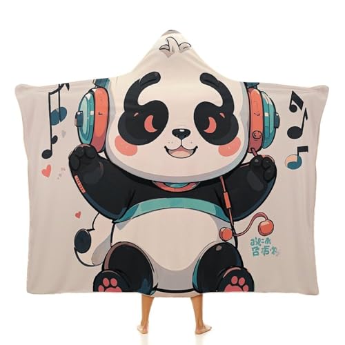 Couverture à capuche panda sweat géant polaire pour adulte