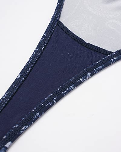 Lucky Brand Women's Underwear - 10 Pack Microfiber Thong Panties (S-Xl), Size Medium, Blue Iris/Gardenia/Silver Sconce/Blue/Multi #TOP3