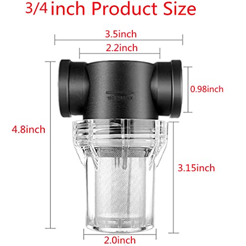 Shuangtong Sediment Filter Pressure Washer Filter Stainless Steel Filter 40Mesh Screen For Outdoor Gardening Inlet Water 3/4 Inch Female Thread Connector thumb #1
