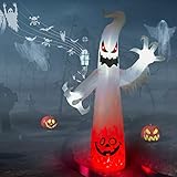 👻Fantasma Parlante Halloween👻Con el sensor de actualización, escuchará la risa espeluznante cuando se acerque al fantasma blanco inflable terror de Halloween, agregando el efecto terror perfecto a su Halloween;