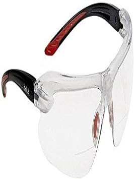 bolle Bolle Safety Iri-S Safety Glasses with 2.50 Diopter, Black & Red Frame, Clear Lenses