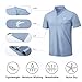JMIERR Polo Shirts for Men Summer Quick Dry Casual Henley Shirts Short Sleeve Button Up Fishing Work Golf Tshirt, L, Sky Blue