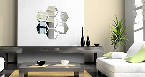 Three-dimensional hexagonal 7 Piece Wall Decoration Acrylic Mirrored Decorative Sticker Room Decoration DIY Wall Art Home Decor