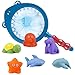 WolinTek 7 Piezas Juguetes De Baño,Juguetes Bañera, Juguete de Baño Juguetes de Goma para el Baño con Parpadeo Automático, Juegos de Agua Los Bebés Juguetes Educativos