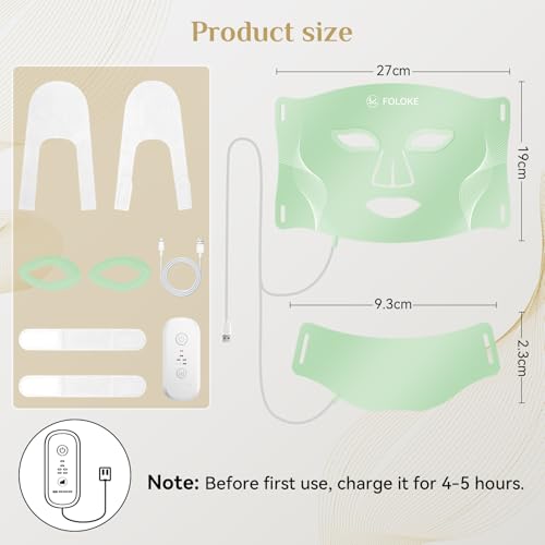 Image of Red Light Therapy for Face, LED Light Therapy Mask Skin Care Mask & Neck, LED Red & NIR Light Therapy Wavelength for Home Use, Working Travel Yoga Sleep green