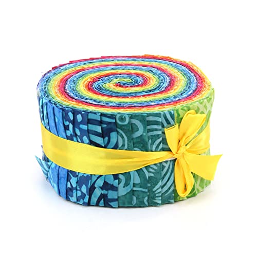 Tissus pré-découpés en coton batik rouleau tissu patchwork quilting couture multicolore - 2