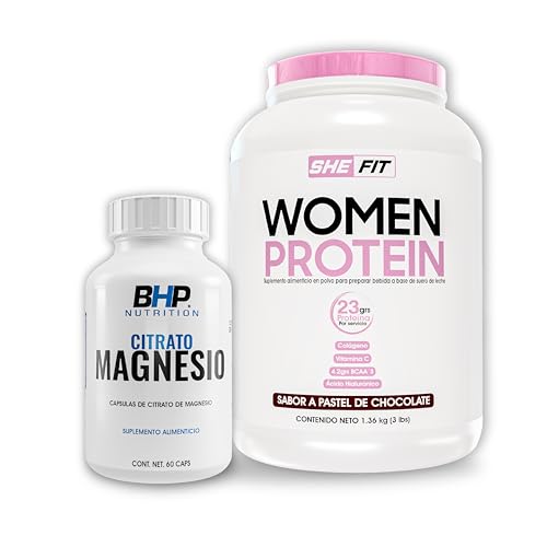 BHP Women Protein proteina para mujer 3lbs + citrato magnesio 60caps (Women Protein chocolate + citrato magnesio 60caps)