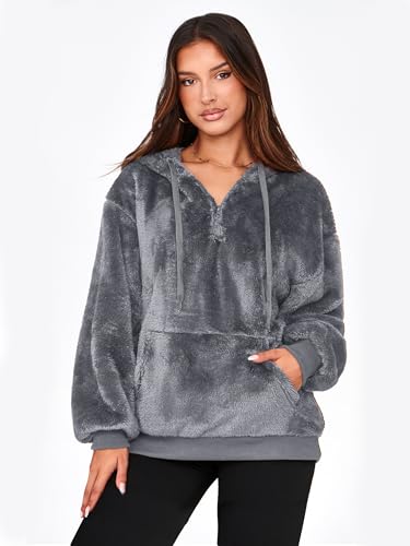 NIeyook Sherpa Fleece Hoodies for Women Fuzzy Oversized Zip up Hoodie with Pockets Casual Pullover Hooded Sweatshirt4