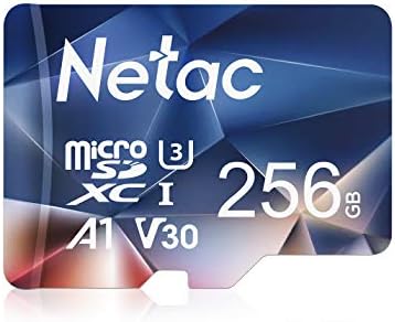 Netac 256GB MicroSDHC Memory Card, Micro SD Card, 4K Full HD Video Recording, UHS-I, C10, U3, A1, V30, for Camera, Smartphone, Security System, Drone, Dash Cam, Gopro