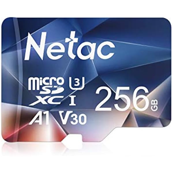 Netac Karta micro SD 256 GB Exfat 100 MB/S, MicroSDXC karta pamięci do smartfona, przełącznika, tabletu, aparatu, drona, Raspberry pi - karty pamięci P500 do telefonu komórkowego