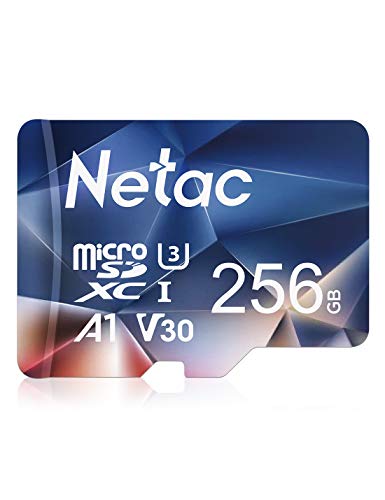 Netac Karta micro SD 256 GB Exfat 100 MB/S, MicroSDXC karta pamięci do smartfona, przełącznika, tabletu, aparatu, drona, Raspberry pi - karty pamięci P500 do telefonu komórkowego