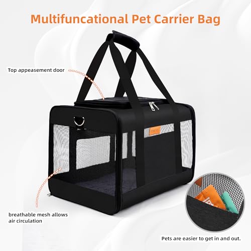 image for YUNIQUE Soft-Sided Cat & Dog Carrier for Pets Up to 15 Lbs, Airline Ap
