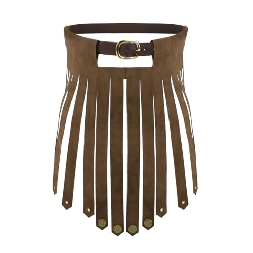 Medieval Leather Armour Skirt Roman Apron Belt Viking Knight Tassel Skirt Halloween Cosplay Soldier Costume