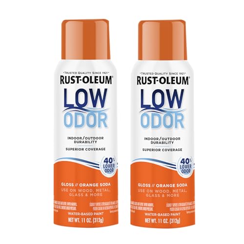 Image of Rust-Oleum Low Odor Premium Spray Paint, 11 oz, Gloss Orange Soda, 2 Pack