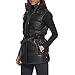 Levi's Women's Vegan Leather Puffer Vest, Black with Belt, Medium
