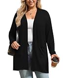Enjoysoul Womens Plus Size Cardigan Casual Long Sweaters Lightweight Knit Outerwear Open Front Clothings with...