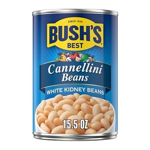 Bush's Canned Cannellini Beans (Pack of 1), Good Source of Plant-Based Protein, Excellent Source of Fiber, Fat Free, Gluten Free, 15.5 oz Cover