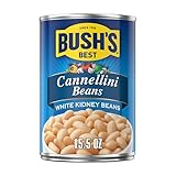 Bush's Canned Cannellini Beans (Pack of 1), Good Source of Plant-Based Protein, Excellent Source of Fiber, Fat Free, Gluten Free, 15.5 oz