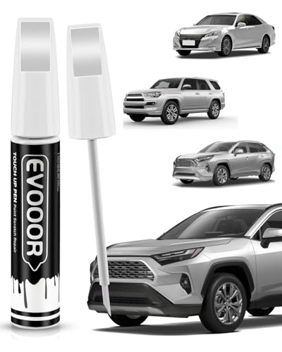 Image of 1D4 Pewter Metallic Touch Up Paint Compatible with Toyota Exact Match 2 in 1 Touch up Paint for Chips and Nicks Repair