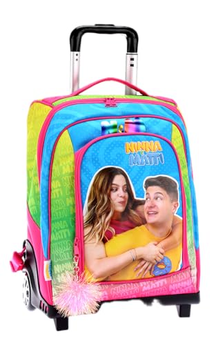 Maricart | Zaino Trolley Scuola Elementare per Bambini 34,5x21x45 cm con Ruote in Gomma Zainetto da Bambino o Bambina - Ninna e Matti