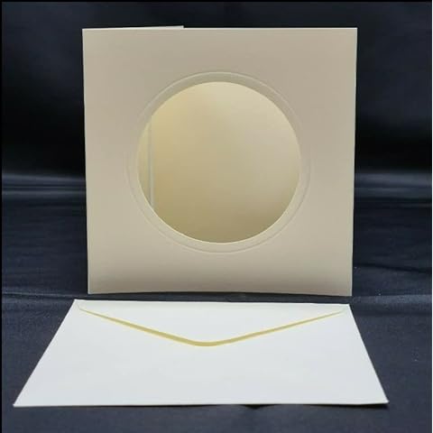 Trucraft - Ivory Blank Circle 5" x 5" Tri Fold Aperture Cards with Envelopes - Pack of 5 Cover