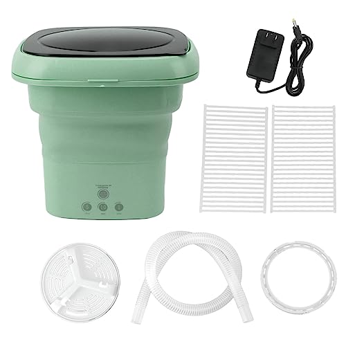 Folding Washing Machine, TPE and PP High Efficiency Portable Bucket Washer High Speed Motor Large Internal Capacity for Blueprints (US Plug)