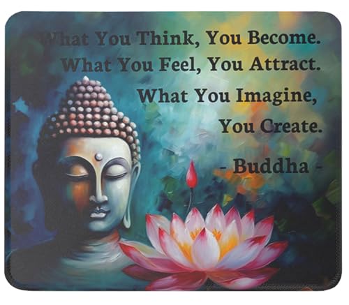 Inspirational Buddha Quotes Mouse Pad with Non-Slip Base