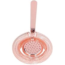 Bar Strainer, 304 Stainless Steel Cocktail Strainer, Fine Filter Bartending Tool, Ideal for Ice & Pulp Filtration in Bars & Home Use Rosy Gold
