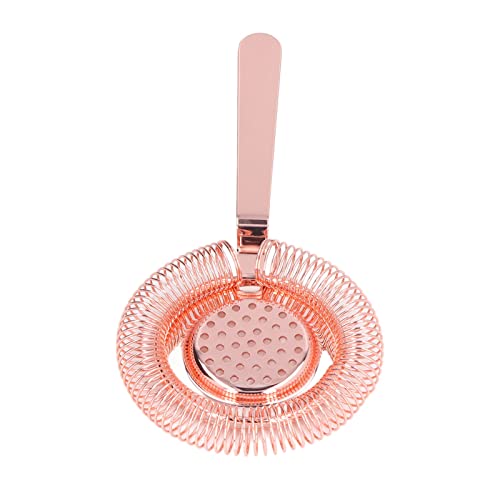 QANYEGN Stainless Steel Cocktail Strainer, Multifctional Strainer, Fine Filte Tools for tending, Restaur, and Party(Rose ld)