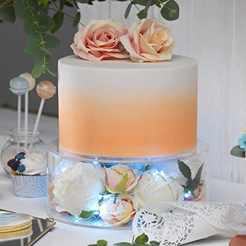 Choowin 2 Pcs Acrylic Cake Stand with Lid Fillable Cake Stand Floating Clear Cake Stand Cake Riser Cake Tier Round Cake Stand Birthday Wedding Cake Stand Cylinder Stand for Party(10 inch,6 inch) by Choowin - Image 7