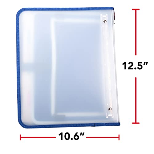 Pasta de arquivo compacta, compacta, com zíper, da Case-it, anel de vedação de 2,5 cm com abas de 5