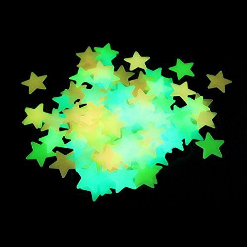 Bargain House Adesivos de parede luminosos adesivos de parede de plástico que brilham no escuro estr