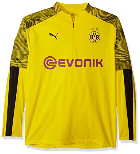 Image of PUMA Mens Borussia Dortmund 1/4 Zip Training Top XX-Large, Cyber Yellow