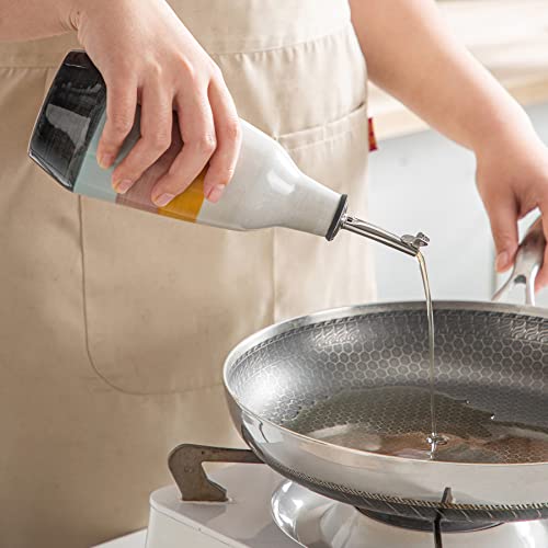 Liucuon Ceramic Olive Oil Dispenser Bottle, Porcelain Vinegar Bottle,Oil Bottle With Pourer For Kitchen,400Ml #TOP6