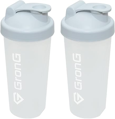 Amazon Grong グロング プロテインシェイカー ホワイト 600ml 2個セット Grong グロング シェーカーボトル
