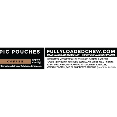 Image of Fully Loaded Alpha Nootropic Pouches (Coffee) - 5 Cans - 15 Pouches per can - Effective Nootropic Delivery, Nic Pouch Replacement - Faster Absorption, Alpha GPC, L-Tyrosine, GABA