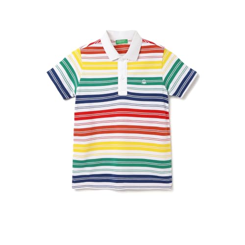 Image of United Colors of Benetton Regular Fit Polo Neck Striped T-Shirt