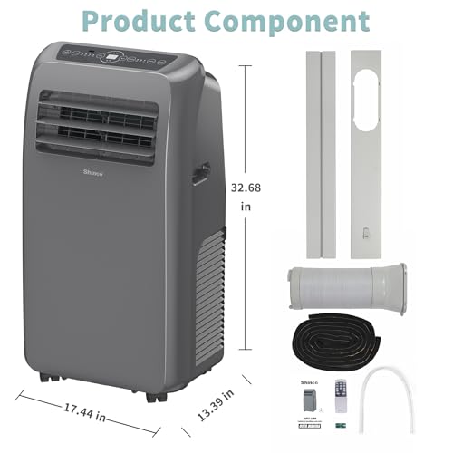 Image of Shinco 12,000 BTU Portable AC with Heater for Rooms up to 450 Sq.Ft | 4-in-1 portable AC cools, heats, dehumidifies & fans. Includes remote, 24H timer, Cools 450 sq. ft. easy-roll casters