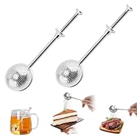 2 Stück Teesieb,Teaballs,Tee für Tea Losen,Sieb mit Edelstahl,Matcha Teeei Teefilter Teezange,aus Teebeutel set Strainer,für zum Tasse Kaffeesieb,für Teezangen Einmachtrichter Loose Lustig Tee-ei