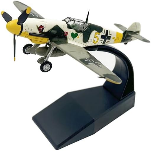 1:72 Scale BF-109 Metal Diecast Airplane Model, Pre-Assembled Fighter Jet Models for Military Enthusiasts, Highly Simulation Aircraft.