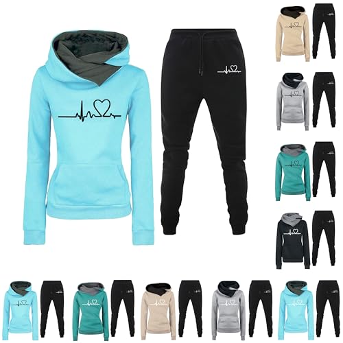NZYIHAO Trainingsanzug Damen Pullover Sweatshirt und Jogginghose Warm Vlies Kleidungsset Hausanzug Jogginganzug Einfarbig Zweiteiler Outfit Hoodie NZYIHAO Trainingsanzug Damen Pullover Sweatshirt und Jogginghose Warm Vlies Kleidungsset Hausanzug Jogginganzug Einfarbig Zweiteiler Outfit Hoodie