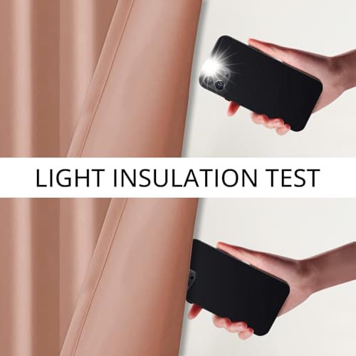 Image of Cloth Fusion 70% Blackout Door Curtains 8 Feet Long Set of 2, Room Darkening Parda with Stainless Steel Grommets for Home Decor (8x4 Feet, Peach)