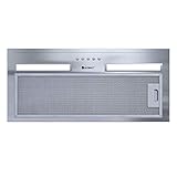 GLOBALO Dunstabzugshaube, Einbauhaube für Küche, Flachlüfter, Fettfilter, Unterbauhaube mit Beleuchtung, Einbaubreite 60 cm, Lüfterbaustein, 3 Leistungsstufen, Edelstahl, Hadario 60.2 Inox