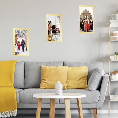 Image of JCJMY 8x17 Picture Frame Gold for Poster Photo Picture, Horizontal and Vertical Formats for Wall Hanging, 8 x 17 Wall Gallery Poster Photo Frame for 8 by 17 Photos Posters, Gold