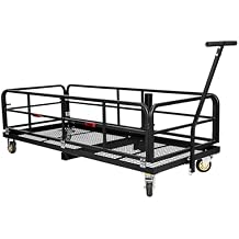 Folding Hitch Mount Cargo Carrier Rack with Handle & Wheels - 750 LBS Heavy Duty Rear Luggage Basket for Car SUV, Fits 2" Receiver - Tow Hitch Cargo Rack for Camping, Black