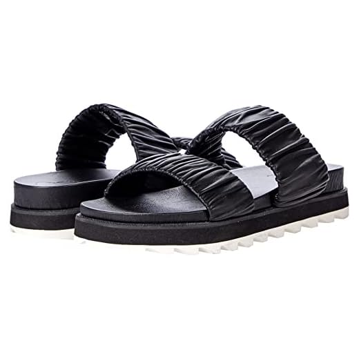 Sorel Women's Roaming Two Strap Slide Sandals - Black, Chalk - Size 7.5