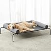 RRPETHOME Large Elevated Cooling Dog Bed, Raised Dog Cot Beds for Large Dogs, Elevated Outdoor Pet Bed, Chew Proof Portable Cooling Pet Cot with Skid-Resistant Feet and Breathable Mesh